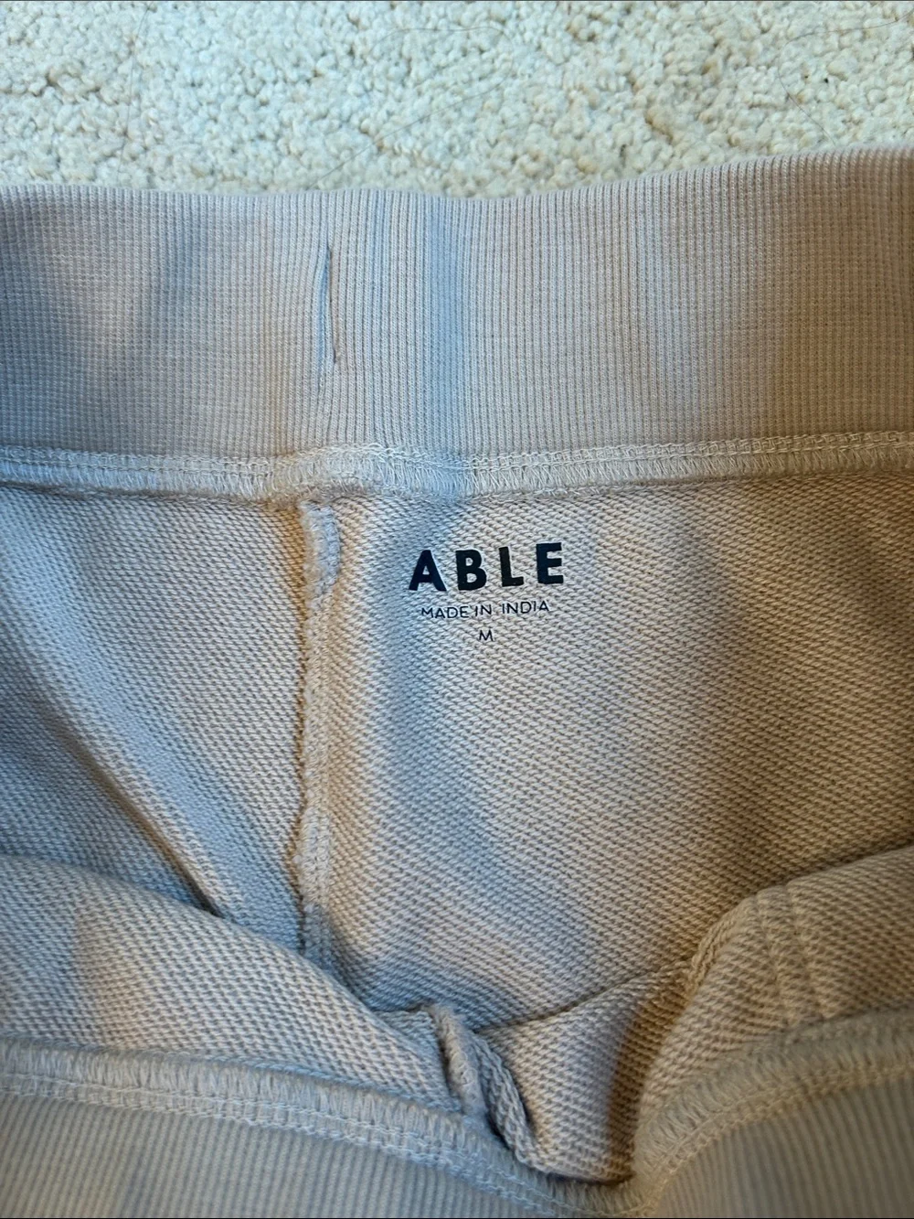 Able Women's Drawstring Joggers - Light Tan - size M - like new!